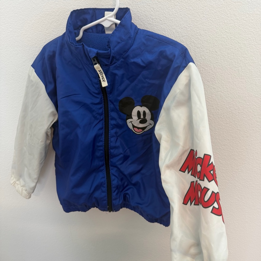 Disney Mickey Mouse Kids Blue Zip-Up Jacket | Size 4T | Fleece Lined - Picture 2 of 5